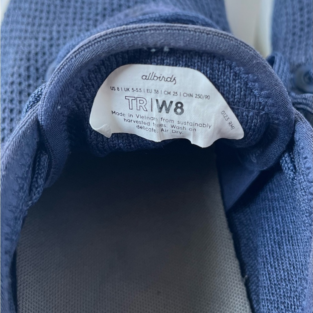 allbirds women’s  Navy Knit Lace-Up Sneakers - Deep Blue - Picture 2 of 4